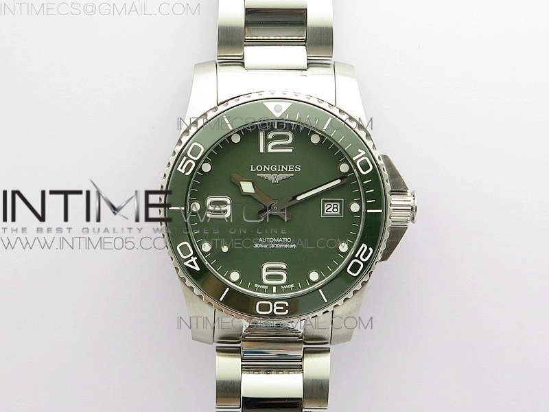 Conquest L3.840.4.56.6 Real Ceramic Bezel SS ZF 1:1 Best Edition Green dial On SS Bracelet A2824